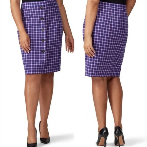 J. Crew Mott Plaid Petunia Check Pencil Skirt 10P - Picture 1 of 7